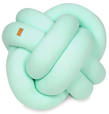 Velinda Knotenkissen Dekokissen Sofakissen Zierkissen in Affenknoten Türstopper 35x35cm (Muster: Mint)