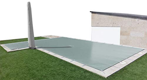 INTERNATIONAL COVER POOL Toldo de Invierno para Piscina 6 x 3m más 15 cm por Cada Lado para Anclaje (6,3 x 3,3m) de Color Gris (Exterior) / Gris (Interior) + Saco de Almacenaje de Regalo