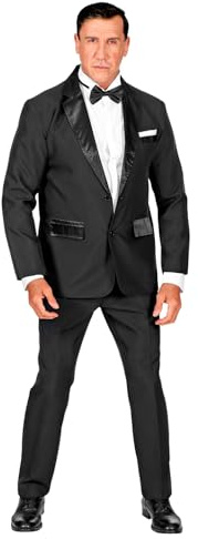W WIDMANN MILANO Party Fashion - Traje de chaqueta, chaqueta, pantalón, pajarita, traje, agente secreto, disfraces