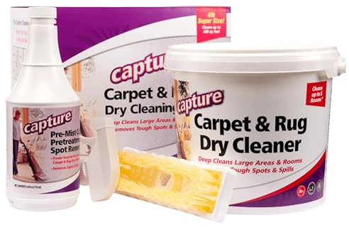 Capture Carpet Total Care Kit 400 - Carpet Deodorizer & Freshener Powder - Spot & Stain Remover - Pet Odor Eliminator - Fresh Natural Scent - Dry Rug Powder Cleaner w/Pre-Mist Spray