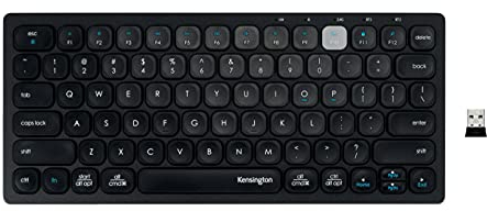 Kensington Mini Tastiera Compatta Wireless via Bluetooth o USB 3.0, Layout Italiano QWERTY, Multi Device e Dual Wireless, Compatibile con Windows, Mac, iOS e Chrome OS, K75502IT