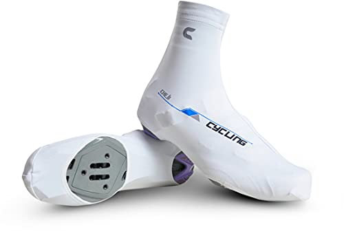XJST Cubierta De Zapato De Ciclismo De Carretera, Esposas De Lluvia Deportivas Al Aire Libre, para Hombres, Mujeres, Botines De Bicicleta De Montaña, Adecuados para El Verano.,Blanco,XL