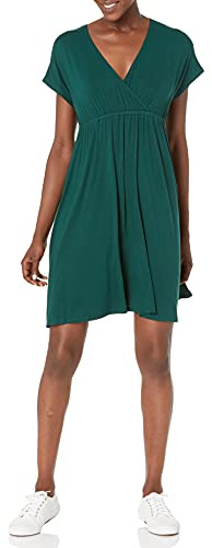 Amazon Essentials Women's Casual Surplice Dress for Beach and Wedding Guest Wear (Available in Plus Size), Jade Green, 3XL Plus