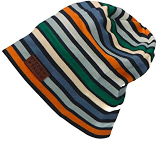 Sterntaler Baby Jungen Beanie Baby Slouch-Beanie Streifen Mütze - Beanie Baby - aus bedrucktem Sweat mit Streifen - Marine, 49