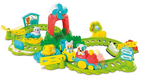 Clementoni Baby Trenino in Fattoria, Treno Giocattolo Bambini 12+ Mesi, Play Set con 4 Personaggi, Centro Attività per Sviluppare Manualità e Immaginazione, Made in Italy, Lingua Italiana, 17756