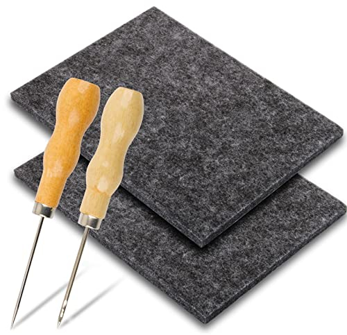 BETESSIN 2 Set Punteruolo Tappetino Feltro per Bambini Punteruolo da Cucito Fai da Te Punteruolo per Cuoio Carta