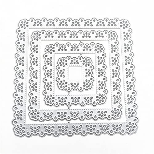 LICHENGTAI Stanzschablone Geometrisch Set Blumen Stanzschablone Hintergrund Rahmen Schablone Rechteck Runden Form Prägung Stanzschablonen für DIY Prägung Fotorahmen Dekorative Sammelalbum Karte
