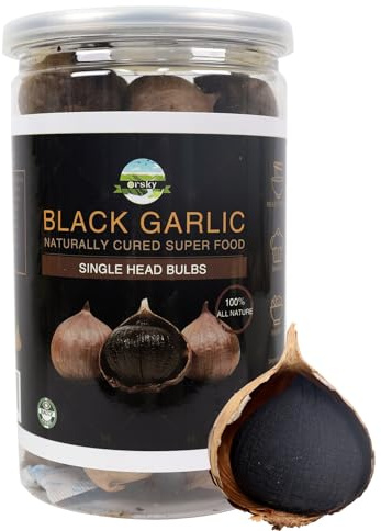 Orsky Black Garlic 8.82 Oz (250g.), Whole Black Garlic Fermented for 90 Days, Super Foods, Non-Additives, High in Antioxidants, Ready to Eat for Snack Healthy, Healthy Recipes