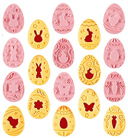 CANDeal Ostern-Ausstechformen-Set, 9-teilig, Keksausstecher Mit Stempelstempeln, 3D-Keksstempel Für Ostern, Kekse, Snacks, Käse, Backen