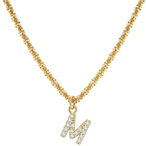 Joo&Rind Kette Gold Damen mit Buchstaben 18K Vergoldete Kette Edelstahl Damen Wasserfest Personalisierte Zirkonia Kette Frauen Hypoallergene Schmuck für Geschenke