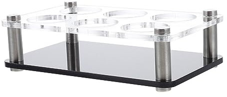 BESPORTBLE Acrylic Shot Glass Holder Rack 6-cup Wine Glass Rack Easy-clean Design Multifunctional Tray Home Party Bar Includes Cigar Holder