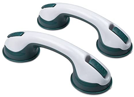 LILIIN 2 maniglie per vasca da bagno con ventosa, manico per vasca da bagno senza foratura, in plastica, antiscivolo, per bambini e anziani