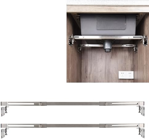 TYESTAND CPT-4 Undermount Sink Supports Brackets Adjustable Stainless Steel Installation Kit for Heavy Duty Undermount Kitchen Sink (20-31.5 inches（51-80cm）)
