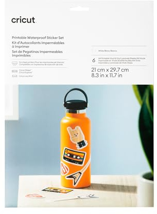 Cricut Vattentäta klistermärken set med tryckbara klistermärken A4 (6 karat) vit