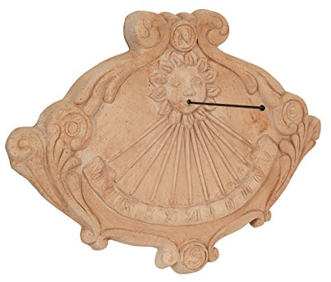 Biscottini Meridiana Solare Terra-cotta Made in Italy - Orologio da Parete Esterno 62x46x5 cm - Orologio Vintage