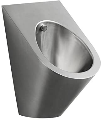 L-ROM Orinal para Hombres de Acero Inoxidable, Orinal Inteligente montado en la Pared sin Contacto, Inodoro con Descarga antiobstrucción, Orinal Vertical antidesbordamiento con válvula de Descarga aut