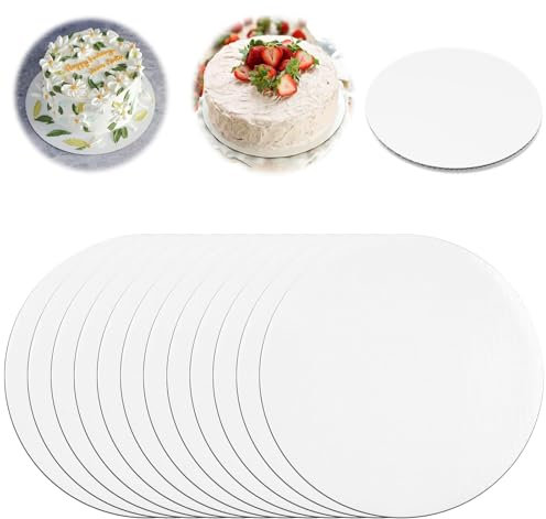 KGGZKG 12 Piezas Base para Tartas 25cm x 3mm Base Tarta Base para Tartas Redonda Bandejas para Tartas Bandeja Tarta para Tartas para Bodas ​Fiestas de Cumpleaño