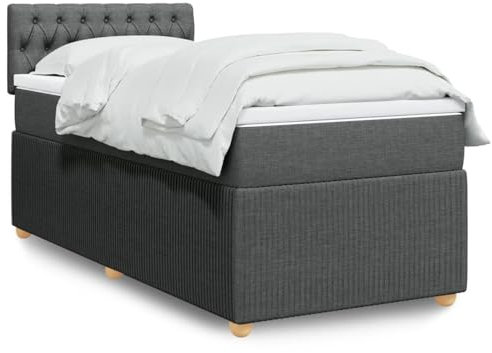 qohoio Boxspringbett mit Matratze Betten Mit Matratze Schlafzimmer Bett Boxspringbett Mit Matratze Dunkelgrau 90x200 cm Stoff - 3287347