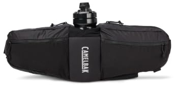Camelbak Podium Flow 4 21 OZ Fahrradrucksack – minimalistisches Design – extra Stauraum – Air Support™ Rückenteil – reflektierende Details – inkl. 21 oz Trinkflasche – Black, Größe: OS