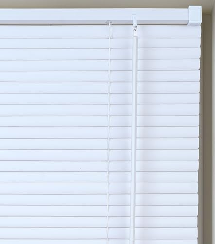 Lister Cartwright 25mm PVC Venetian Blinds Windows Blind Easy Fit Child Safety Included (White Textured, 117 cm Width x 160 cm Drop)