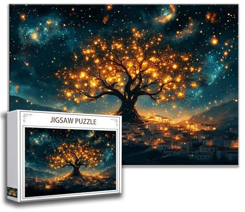 Puzzle Albero della vita Puzzle 2000 Pezzi Fantasia Bambini 3 4 5 6 7 8 Anni Bambino, Bambina Rilassamento e Intelligence 100x70 cm DIY Di Legno Puzzle Arte,Regalo Uomo e Donna, Decorazione Murale S-0