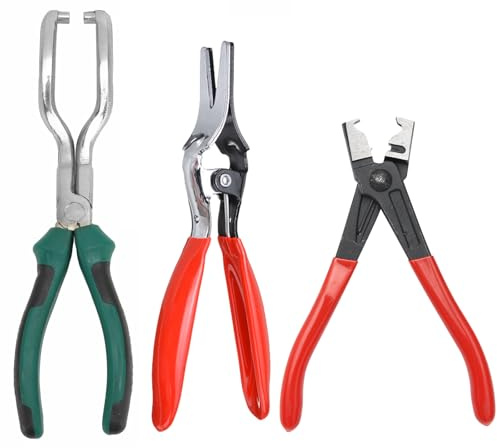 Hose Clamp Pliers, Pince à Collier de Serrage, Pince Collier Durite Carburant, pince pour Tuyau d'Alimentation en Carburant, pince de Retrait de tuyau,3 Paquet
