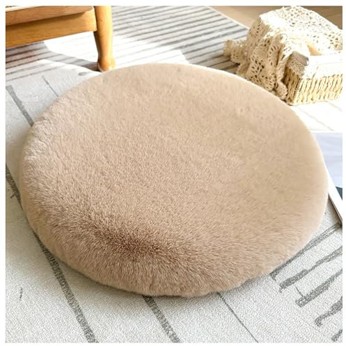 Set di Cuscini Morbidi Rotondi per sgabelli Rotondi da 16/18 Pollici e sedie da Pranzo, Fodera sfoderabile, Beige (Confezione da 4) (Cachi 40 cm (Confezione da 4))