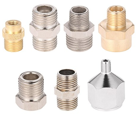 BAFOVY 7PCS Airbrush -Adapter -Kit, Einfach zu Bedienen, Großartige Airbrush Steckverbinder, Professionelles Set, Kupfer und Eisenmaterial für und Kompressor, mit 7 Arten von BSP Männern &