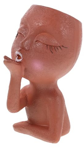 CAXUSD Maceta de Flores de de de Flores de Gato jardineras pequeñas para Plantas de Interior Jardinera de Maceta de Dibujos Animados Café