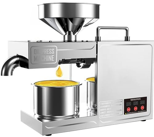JIMINHUIXIN Presse à Huile Professionnelle, Extracteur De Presse à Huile, Moteur Automatique De Presses à Chaud Et à Froid De 820 W, pour Presser Les Arachides, Les Amandes, Les Graines De Poivre