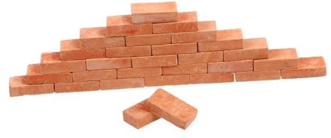 UPKOCH 100 Pièces Brique simulée Terre Cuite Mur Accessoire Pierre Paysage modèles de Briques Miniatures Bricolage matériaux de Construction de Mini Construction Brick Brick Argile Orange
