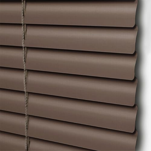 Marrón Mate Cortina Estores Persiana de Aluminio Metal, Persiana Veneciana para Ventanas,Privacidad, Protección contra la luz y el Deslumbramiento UV, Personalizable (100×110cm)