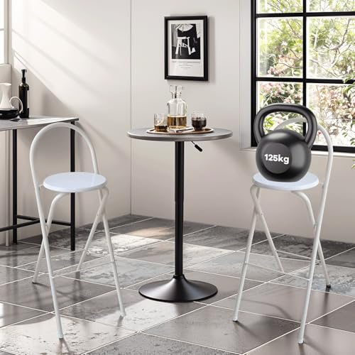 Sgabello da bar pieghevole portatile con schienale regolabile in altezza 65-75 cm, sedia moderna da cucina e da gioco, nessun montaggio, supporta fino a 125 kg, design salvaspazio