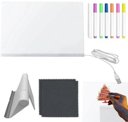 Tavoletta da scrittura LCD – Lavagnetta LED | Lavagna cancellabile a secco | Pad da disegno illuminato giocattoli educativi per l'apprendimento a led lavagna da disegno per bambini pad luminoso per