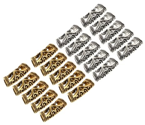 ERINGOGO Dreadlock Perlen Kreatives Haarschmuck Zubehör 20 Stück aus Zinklegierung Robustes Dreadlock Accessoire für Braids und Zöpfe für Alltag und Festival