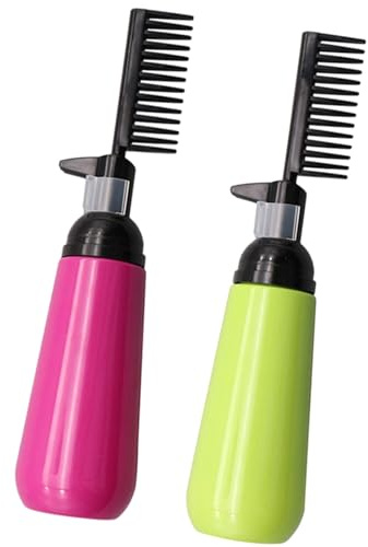 SMASOLO 2 piezas Botellas Aplicadoras de Tinte con Peine Integrado Plástico Duradero Fácil de Usar para Teñir Raíces Paquete de Unidades para Peluquería y Uso Doméstico Color Aleatorio
