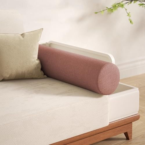 Cojines redondos de soporte para reposabrazos de sofá, almohadas para reposabrazos de muebles, almohadas para cabeza, lumbar y cuello, cojines cilíndricos tipo rodillo con funda extraíble para sofá