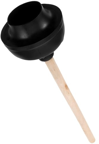 ELEOUTI Stantuffo per WC con Manico in Legno e Ventosa Doppio Strato in Gomma Naturale, Sturalavandini Professionale per Bagno e Cucina, Strumento Anti-intasamento Resistente per Pulizia