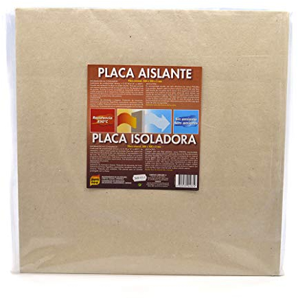 Pyro Feu 24961-6 Placa Aislante Fibra de Roca 850ºC 50 x 50 cm, Gris