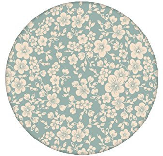 Hellblaue zauberhafte florale TapeteSpring in Japan mit Kirsch Blüten angepasst an Farrow and Ball Farben - exklusive GMM Vlies Blumentapete für edle Wände (Muster 20 x 46,5cm)