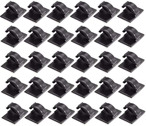 Kabelhalter Clip Kabelaufhänger Kabelbefestigung Kabelklemme Kabelbinder Kabelführung Kabelclip SELBSTKLEBEND (50x Stück)