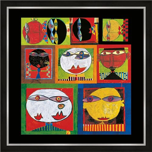 artissimo Premium-Kunstdruck gerahmt 53x53 cm AG4687 – Friedensreich Hundertwasser We live in Paradise – Bild mit Rahmen, Wandbild, Poster, Wanddekoration