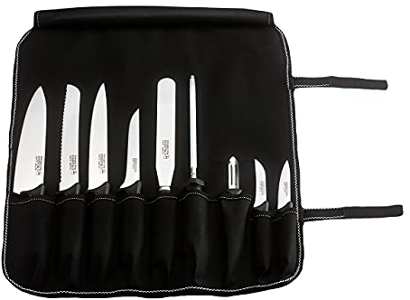 Rockingham Forge Essentials Professional Chef’s Knife Set – Contains 9 Kitchen Knives and 1 Knife Case,Black,CS-8007/10