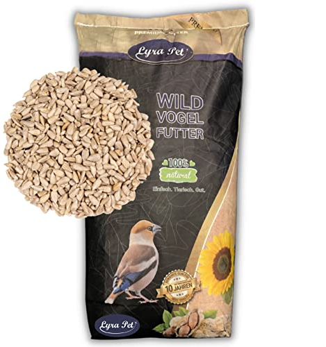 Lyra Pet® | 25 kg Sonnenblumenkerne Geschält | Neue Ernte 2022 | Ganzjahres Vogelfutter für Wildvögel l Für Kleine Vögel & Jungtiere Geeignet | Optimaler Energielieferant | Ideal für Balkon & Terrasse