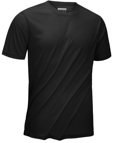 KEFITEVD Camiseta Elástica de Secado Rápido para Hombre, Camisetas de Manga Corta Ligeras Informales Finas de Verano,Negro,3XL