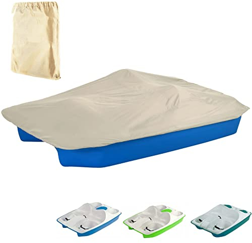 LDIW Wasserdicht 600D Tretboots Abdeckung, Universelle Bootsplane Persenning Staubdichte Kajak Kanu Boot Abdeckplane Passend für 3 oder 5 Personen Tretboot, 286x200cm,Beige