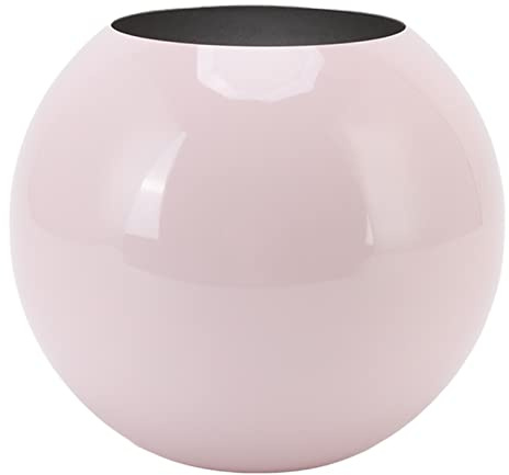Wnvivi Runde Vase aus Edelstahl, Moderne Minimalismus-Blumenvase, Ornament aus Metall, Blasenvase für Wohnzimmer, Büro, Tischdekoration(Rosa)