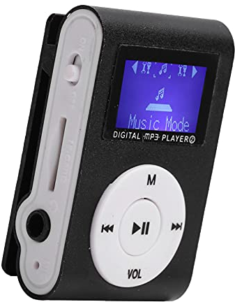 Lettori Mp3 Lettore Mp3 con Bluetooth in Lega di Alluminio Mini Lettore Musicale Mp3 Portatile Sport Backclip Schermo LCD Supporto Mp3 Scheda di memoria(Argento) (Nero)
