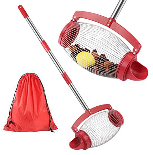 Niktule Acorn Picker Upper - Side Opening Dump Pecan Picker Upper with Adjustable Long Handle | Large Nut Gatherer Roller for Walnuts, Pecans, Crab Apples, Butternuts, Fruit and Objects