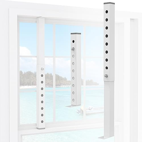 ZhouDaShu (Short) 2 Pcs Adjustable Window Lock Bar, Window AC Security Bars for Child Safety, Window Stoppers for Small Vertical Sliding Windows/Dog Door, only Extends from 9.8-16.7 in -Steel